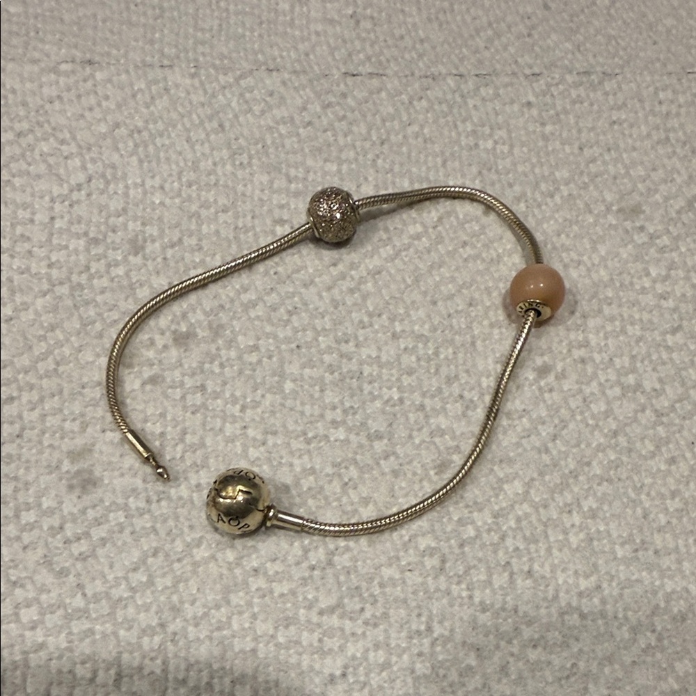 Pandora silver  Bracelet with Sparkling Beads